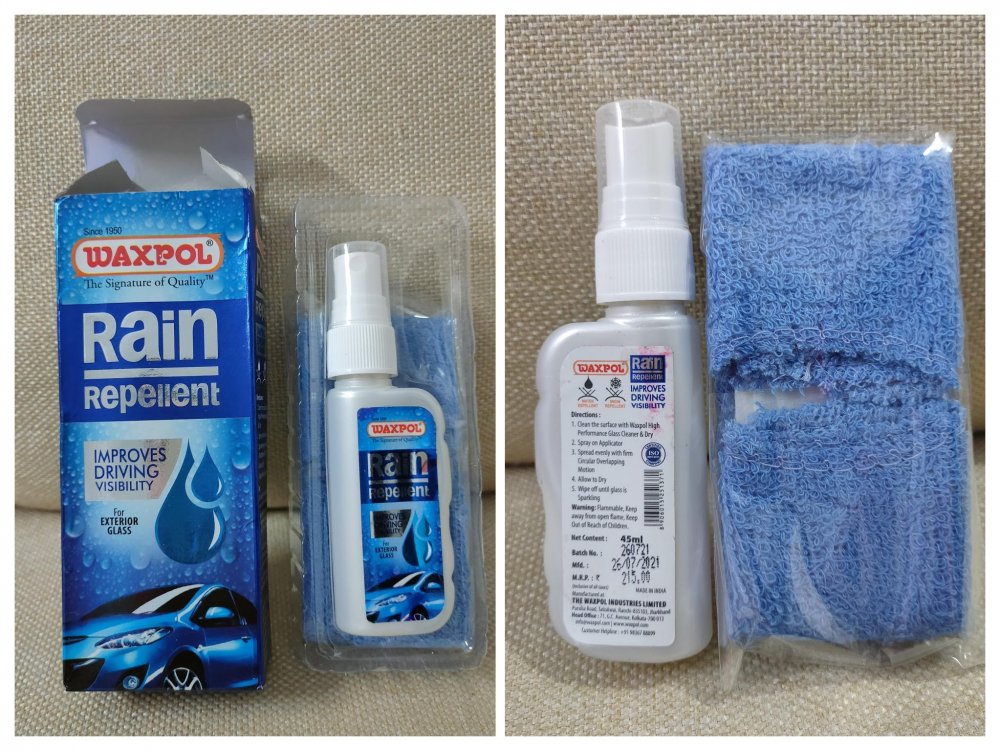 Buy Waxpol Rain Repellent With Applicator And Microfiber 45ml