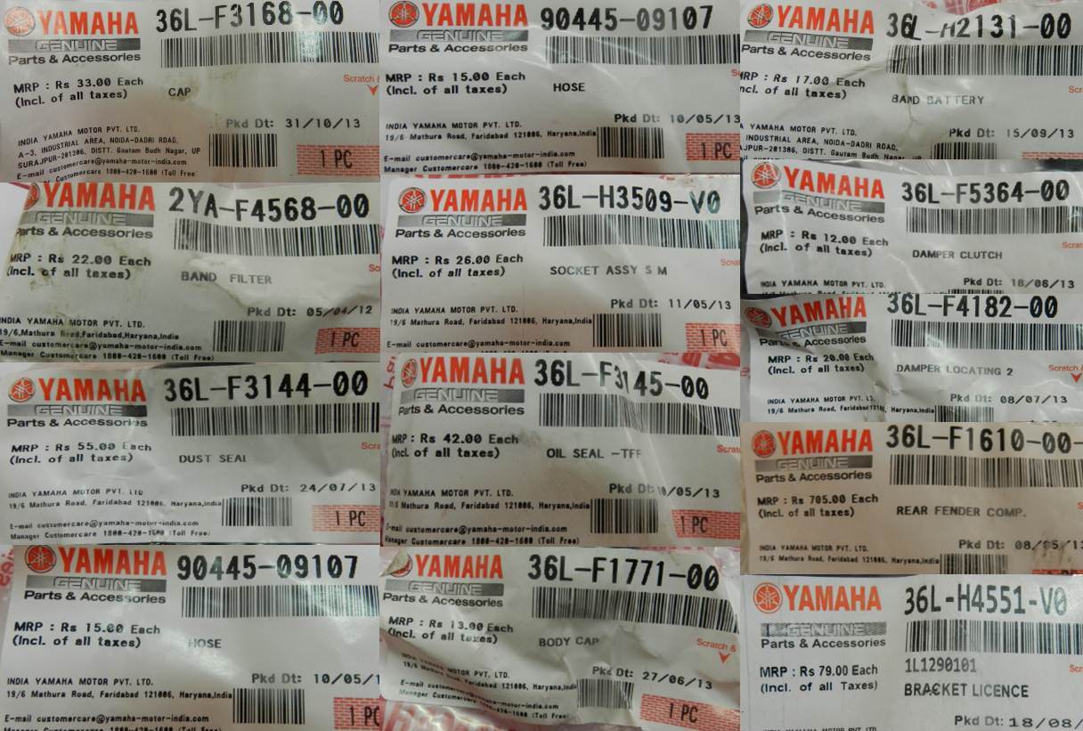 yamaha rx 100 spare parts price list