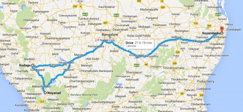 Bangalore To Chintamani Route Map Chennai – Wayanad – Coorg – Chennai Via Bangalore And Mysore | The  Automotive India