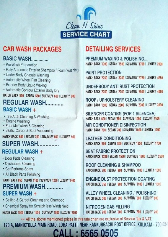 Car Wash And Detail Prices / Service Price Lists / You can expect to ...