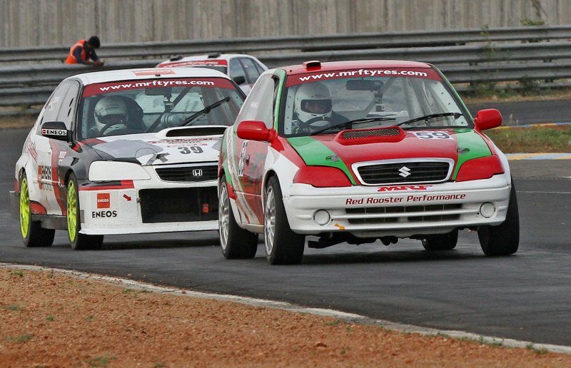 Ashish Ramaswamy (No.59), winner of Indian Touring Cars race (July 15).JPG