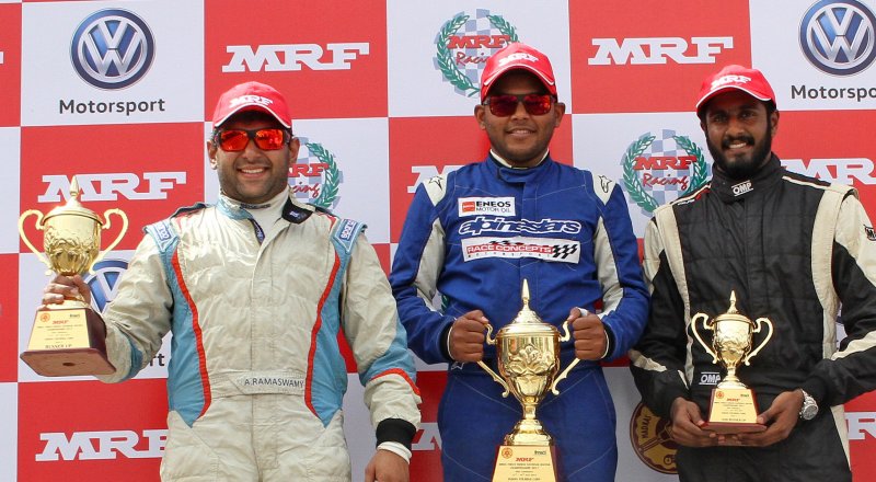 Deepak Paul Chinnappa (centre) flanked by Ashish Ramaswamy (left) and Arjun Narendran (July 16).JPG