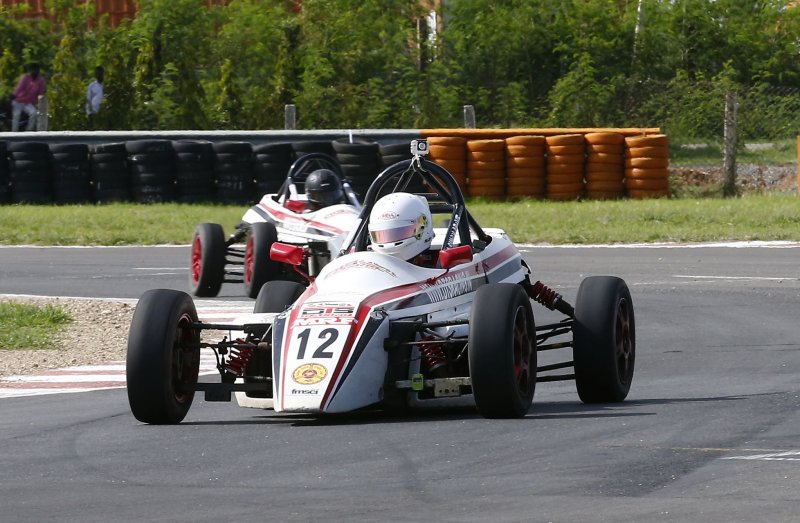 Arya Singh (No.12) on way to winning the Student Cup race (July 21).JPG