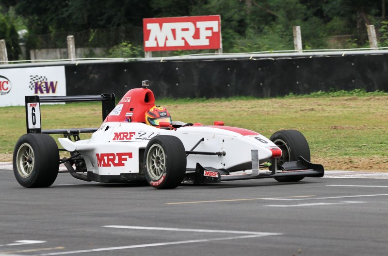 Sandeep Kumar, winner of MRF F1600 race on Saturday (Sept 16).JPG