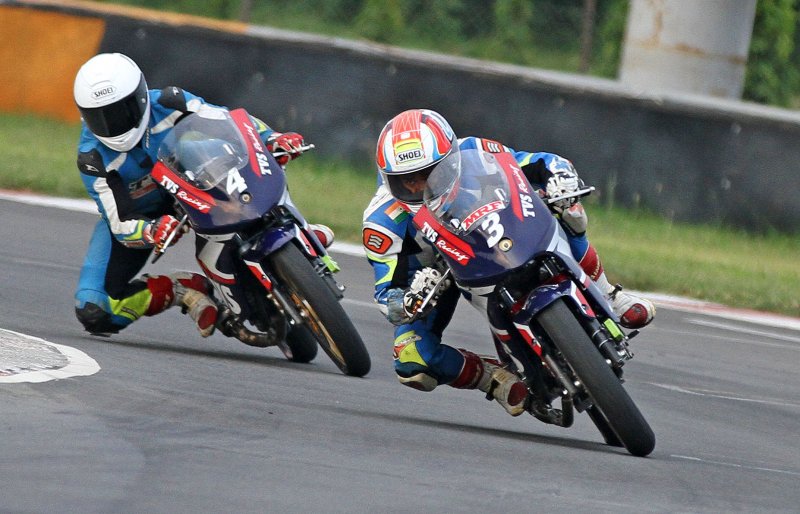 Jagan Kumar (No.3), who took pole position in the Super Sport Indian (165cc) class (Sept 29).JPG