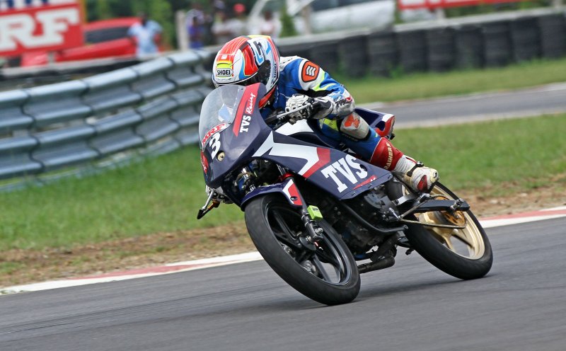 Jagan Kumar, who won the title in the Super Sport Indian (165cc) class (Oct 1).JPG