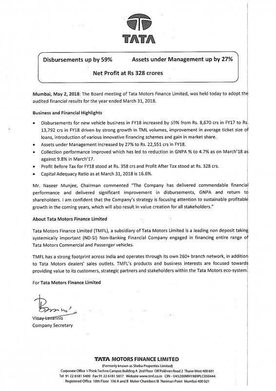 2018-May2-TATA MOTORS FINANCE-FY18 Results Press Release-1.jpg