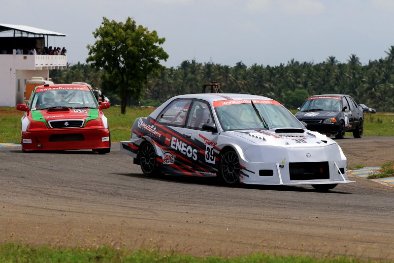 Arjun Balu (39) on way to winning the Indian Touring Cars race on Saturday (June 23).JPG