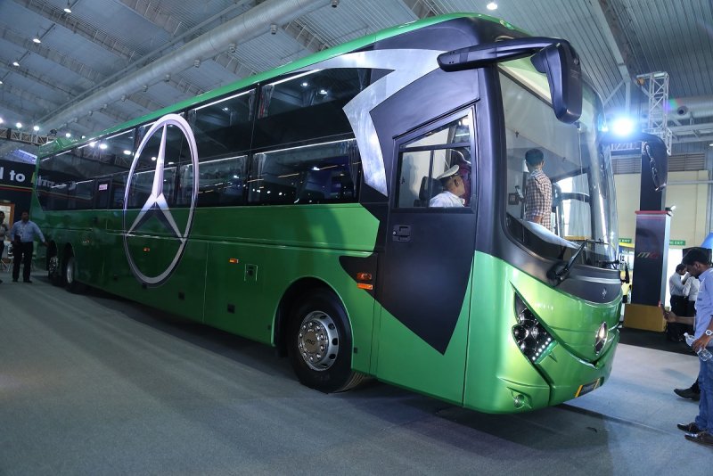 launch of Luxury Bus by MG Group based on Bharat Benz Platform at Busworld India 2018.jpg