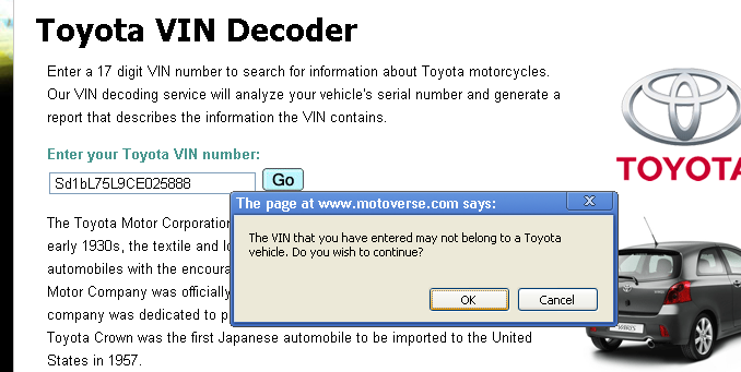 toyota vin search