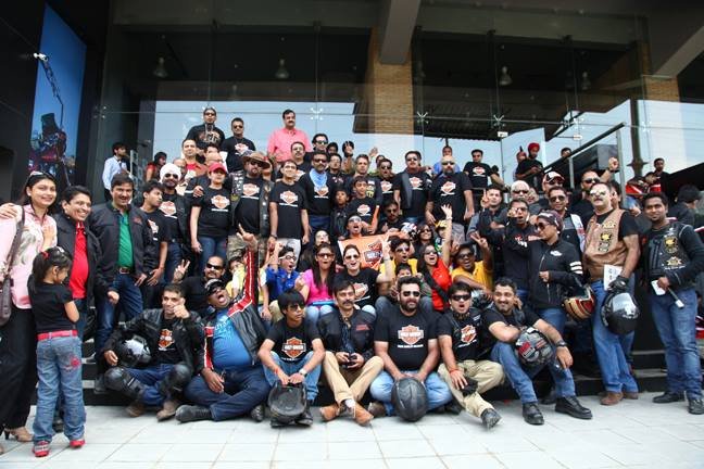 Harley-Davidson owners at the newly launched Tiger Harley-Davidson in Indore today.jpg